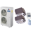 56,000 BTU 15 SEER Five Zone Ceiling Cassette Gree Heat Pump System 12+12+12+18+24