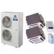 56,000 BTU 15 SEER Six Zone Ceiling Cassette Gree Heat Pump System 12+12+12+12+12+12