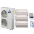 56,000 BTU 16 SEER Seven Zone Floor Mounted Gree Heat Pump System 9+9+9+9+9+9+9