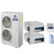 56,000 BTU 15 SEER Quad Zone Concealed Duct Gree Heat Pump System 9+18+24+24