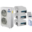 48,000 BTU 16 SEER Seven Zone Concealed Duct Gree Heat Pump System 9+9+9+9+9+9+9