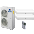 56,000 BTU 16 SEER Six Zone Wall Mounted Gree Heat Pump System 9+9+9+18+18+18