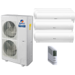 56,000 BTU 16 SEER Seven Zone Wall Mounted Gree Heat Pump System 9+9+9+9+9+9+18