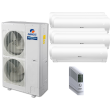 56,000 BTU 16 SEER Eight Zone Wall Mounted Gree Heat Pump System 9+9+9+9+9+9+9+12