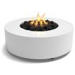HPC AGNI 48" Steel Gas Fire Pit with Electronic On/Off 120V & Standard Burner in White for Natural Gas or Propane - AGNI48EI-W
