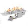 HPC Linear 120" Electronic On/Off Fire Pit Burner Kit with Flat Pan & Electronic for 120V & Torpedo Burner - TOR-120SSEI-LF