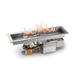 HPC Linear 24" Electronic On/Off Fire Pit Burner Kit with Trough & Electronic for 120V & Torpedo Burner - TOR-24SSEI-TRGH
