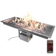 HPC Rectangle 24" x 12" Electronic HI/LO Fire Pit Burner Kit with Bowl Pan & Electronic for 120V & Torpedo Burner - TOR-24X12SSEI-H-HI/LO