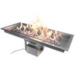 HPC Rectangle 42" x 14" Electronic On/Off Fire Pit Burner Kit with Bowl Pan & Electronic for 120V & Torpedo Burner - TOR-42X14SSEI-H