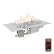 HPC Rectangle 33" x 15" Electronic HI/LO Fire Pit Burner Kit with Flat Pan & Electronic for 120V & Torpedo Burner - TOR-33X15SSEI-HF-HI/LO