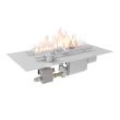 HPC Rectangle 27" x 15" Electronic On/Off Fire Pit Burner Kit with Flat Pan & Electronic for 120V & Torpedo Burner - TOR-27X15SSEI-HF