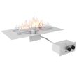 HPC Rectangle 27" x 15" Push Button Fire Pit Burner Kit with Flat Pan & Spark Ignition & Torpedo Burner - TOR-FPPK27X15-HF