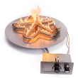 HPC Round 14" Push Button Fire Pit Burner Kit with Flat Pan & Spark Ignition & Round Burner - FPPK14
