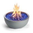 HPC 35" Round Aluminum Gas Fire Bowl with Electronic 24V - 120V in Stone Grey - STONE30EI-HI/LO