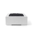 HPC Alea 32" Square Concrete Gas Fire Pit in Ash with Electronic & Black Lava Rock - TOR-ALEA32-ABL-EI
