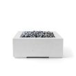 HPC Alea 32" Square Concrete Gas Fire Pit in Ash with Electronic & Slate Beach Stone - TOR-ALEA32-ASB-EI