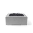 HPC Alea 32" Square Concrete Gas Fire Pit in Charcoal with Match Light & Black Lava Rock - TOR-ALEA32-CHBL-MLFPK