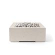 HPC Alea 32" Square Concrete Gas Fire Pit in Clay with Electronic & Ivory Beach Stone - TOR-ALEA32-CLIB-EI