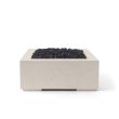 HPC Alea 32" Square Concrete Gas Fire Pit in Clay with Match Light & Black Lava Rock - TOR-ALEA32-CLBL-MLFPK