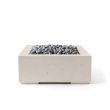 HPC Alea 32" Square Concrete Gas Fire Pit in Clay with Electronic & Slate Beach Stone - TOR-ALEA32-CLSB-EI