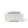 HPC Alea 32" Square Concrete Gas Fire Pit in Limestone with Electronic & Ivory Beach Stone - TOR-ALEA32-LIB-EI