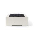 HPC Alea 32" Square Concrete Gas Fire Pit in Limestone with Electronic & Black Lava Rock - TOR-ALEA32-LBL-EI