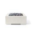 HPC Alea 32" Square Concrete Gas Fire Pit in Limestone with Match Light & Slate Beach Stone - TOR-ALEA32-LSB-MLFPK