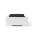 HPC Alea 32" Square Concrete Gas Fire Pit in Natural with Match Light & Black Lava Rock - TOR-ALEA32-NBL-MLFPK