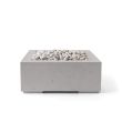 HPC Alea 40" Square Concrete Gas Fire Pit in Sandstone with Electronic & Ivory Beach Stone - TOR-ALEA40-SIB-EI