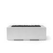 HPC Avera 48" Concrete Gas Fire Pit in Ash with Electronic & Black Lava Rock - TOR-AVER48-ABL-EI
