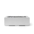 HPC Avera 60" Concrete Gas Fire Pit in Ash with Match Light & Slate Beach Stone - TOR-AVER60-ASB-MLFPK