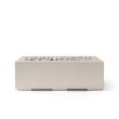 HPC Avera 48" Concrete Gas Fire Pit in Clay with Electronic & Ivory Beach Stone - TOR-AVER48-CLIB-EI
