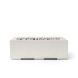 HPC Avera 48" Concrete Gas Fire Pit in Limestone with Match Light & Ivory Beach Stone - TOR-AVER48-LIB-MLFPK