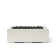 HPC Avera 60" Concrete Gas Fire Pit in Limestone with Match Light & Black Lava Rock - TOR-AVER60-LBL-MLFPK
