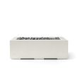 HPC Avera 48" Concrete Gas Fire Pit in Limestone with Electronic & Slate Beach Stone - TOR-AVER48-LSB-EI