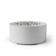 HPC Belmont 36" Round Concrete Gas Fire Pit in Ash with Match Light & Ivory Beach Stone - TOR-BELM-AIB-MLFPK