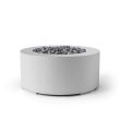 HPC Belmont 36" Round Concrete Gas Fire Pit in Ash with Match Light & Slate Beach Stone - TOR-BELM-ASB-MLFPK