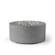 HPC Belmont 36" Round Concrete Gas Fire Pit in Charcoal with Match Light & Ivory Beach Stone - TOR-BELM-CHIB-MLFPK