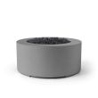 HPC Belmont 36" Round Concrete Gas Fire Pit in Charcoal with Electronic & Black Lava Rock - TOR-BELM-CHBL-EI