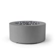 HPC Belmont 36" Round Concrete Gas Fire Pit in Charcoal with Electronic & Slate Beach Stone - TOR-BELM-CHSB-EI