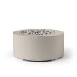 HPC Belmont 36" Round Concrete Gas Fire Pit in Clay with Match Light & Ivory Beach Stone - TOR-BELM-CLIB-MLFPK