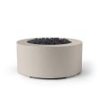 HPC Belmont 36" Round Concrete Gas Fire Pit in Clay with Electronic & Black Lava Rock - TOR-BELM-CLBL-EI