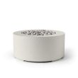 HPC Belmont 36" Round Concrete Gas Fire Pit in Limestone with Electronic & Ivory Beach Stone - TOR-BELM-LIB-EI