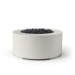 HPC Belmont 36" Round Concrete Gas Fire Pit in Limestone with Electronic & Black Lava Rock - TOR-BELM-LBL-EI