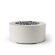 HPC Belmont 36" Round Concrete Gas Fire Pit in Limestone with Match Light & Slate Beach Stone - TOR-BELM-LSB-MLFPK