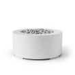 HPC Belmont 36" Round Concrete Gas Fire Pit in Natural with Electronic & Ivory Beach Stone - TOR-BELM-NIB-EI