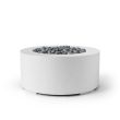 HPC Belmont 36" Round Concrete Gas Fire Pit in Natural with Electronic & Slate Beach Stone - TOR-BELM-NSB-EI