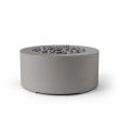 HPC Belmont 36" Round Concrete Gas Fire Pit in Sandstone with Match Light & Slate Beach Stone - TOR-BELM-SBL-MLFPK
