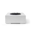 HPC Bravo 32" Square Concrete Gas Fire Pit in Ash with Electronic & Black Lava Rock - TOR-BRAV-ABL-EI