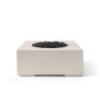 HPC Bravo 32" Square Concrete Gas Fire Pit in Clay with Match Light & Black Lava Rock - TOR-BRAV-CLBL-MLFPK